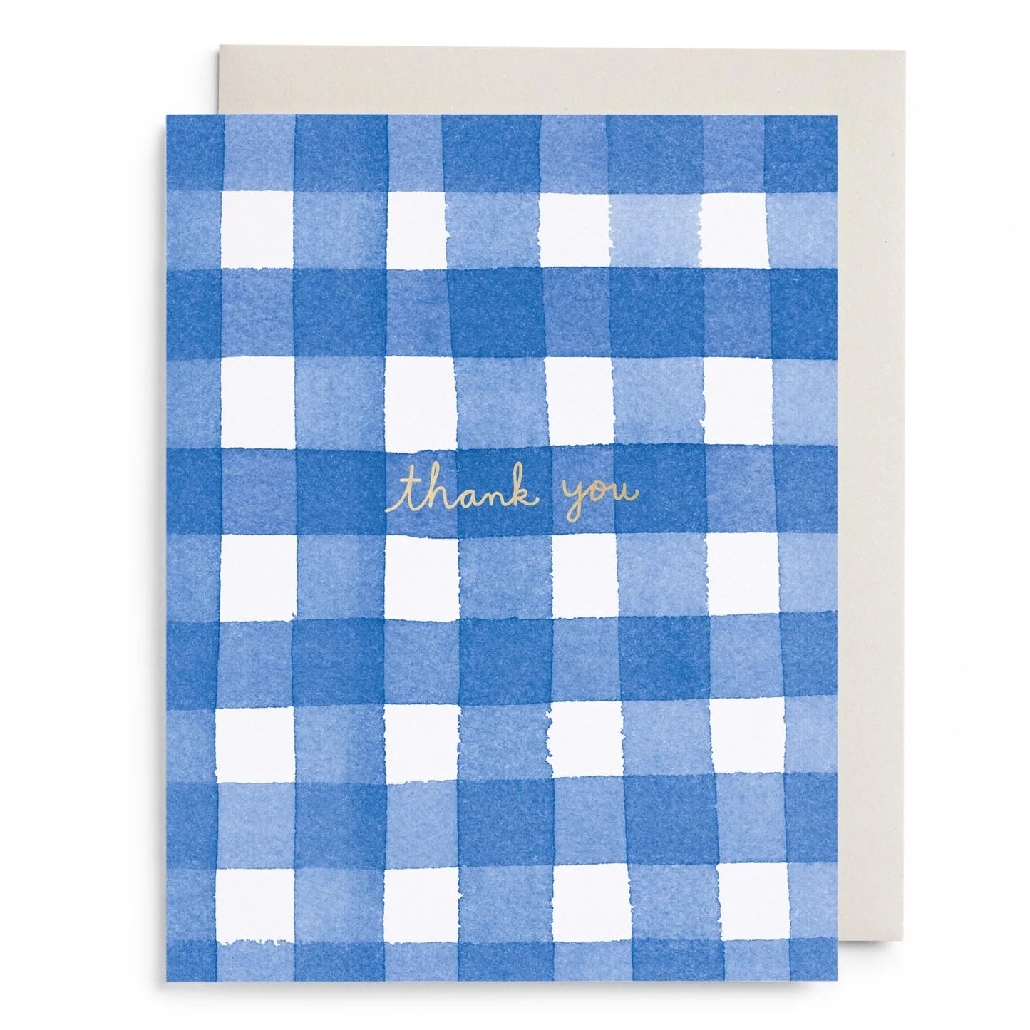 Blue Gingham Thank You Greeting Card Set