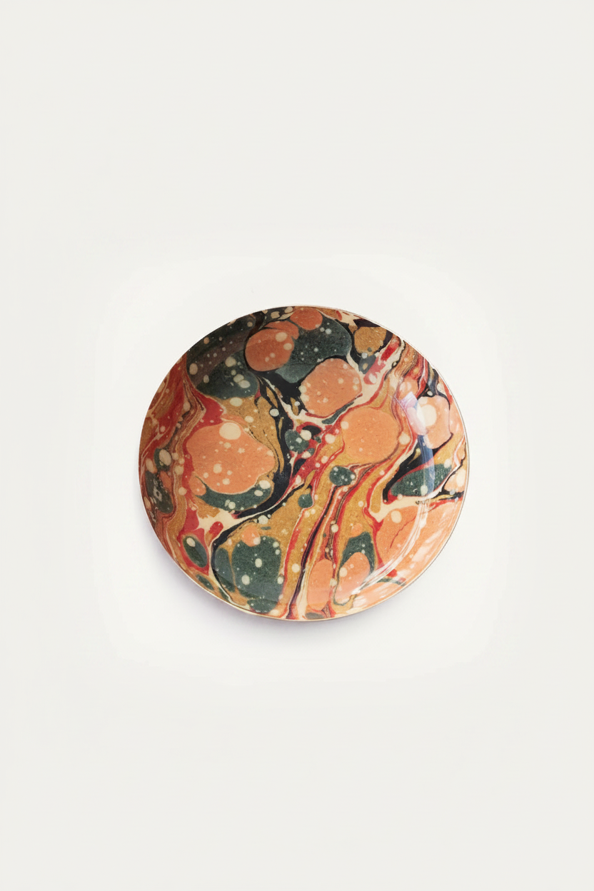 Marbled Round Enamel Tray