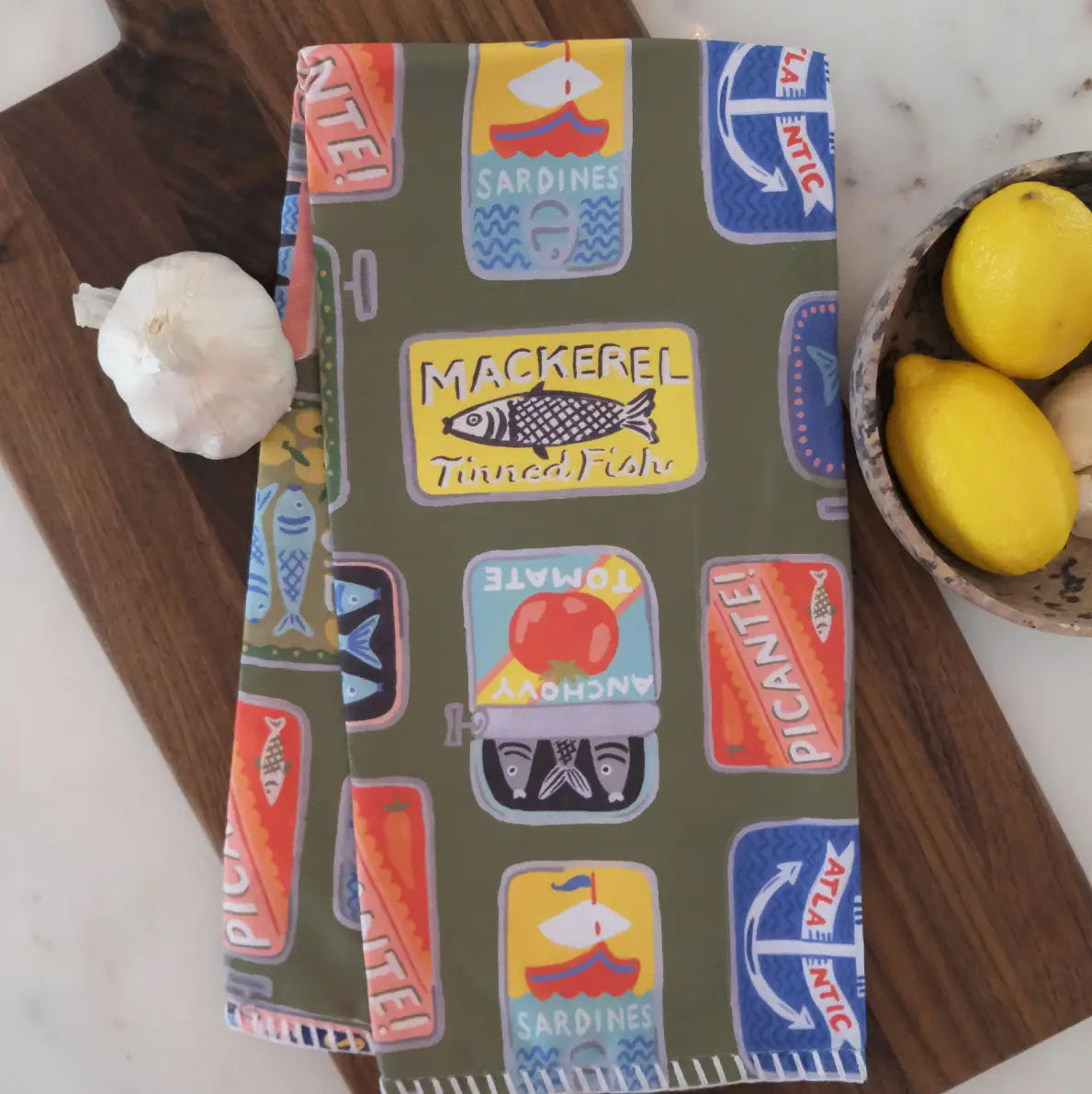 Tinned Fish Cotton Tea Towel