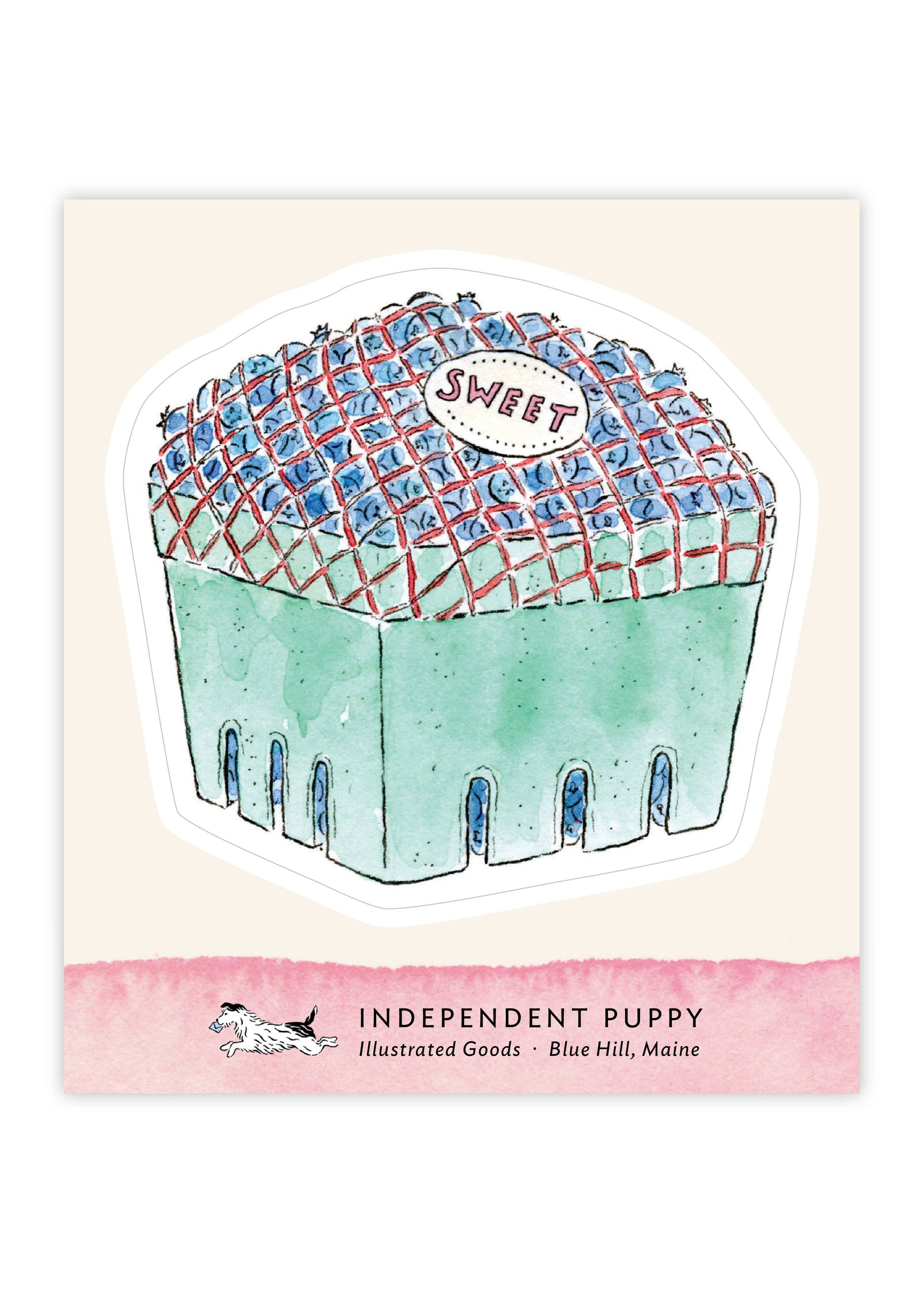 Sweet Pint of Blueberries Kiss-Cut Sticker