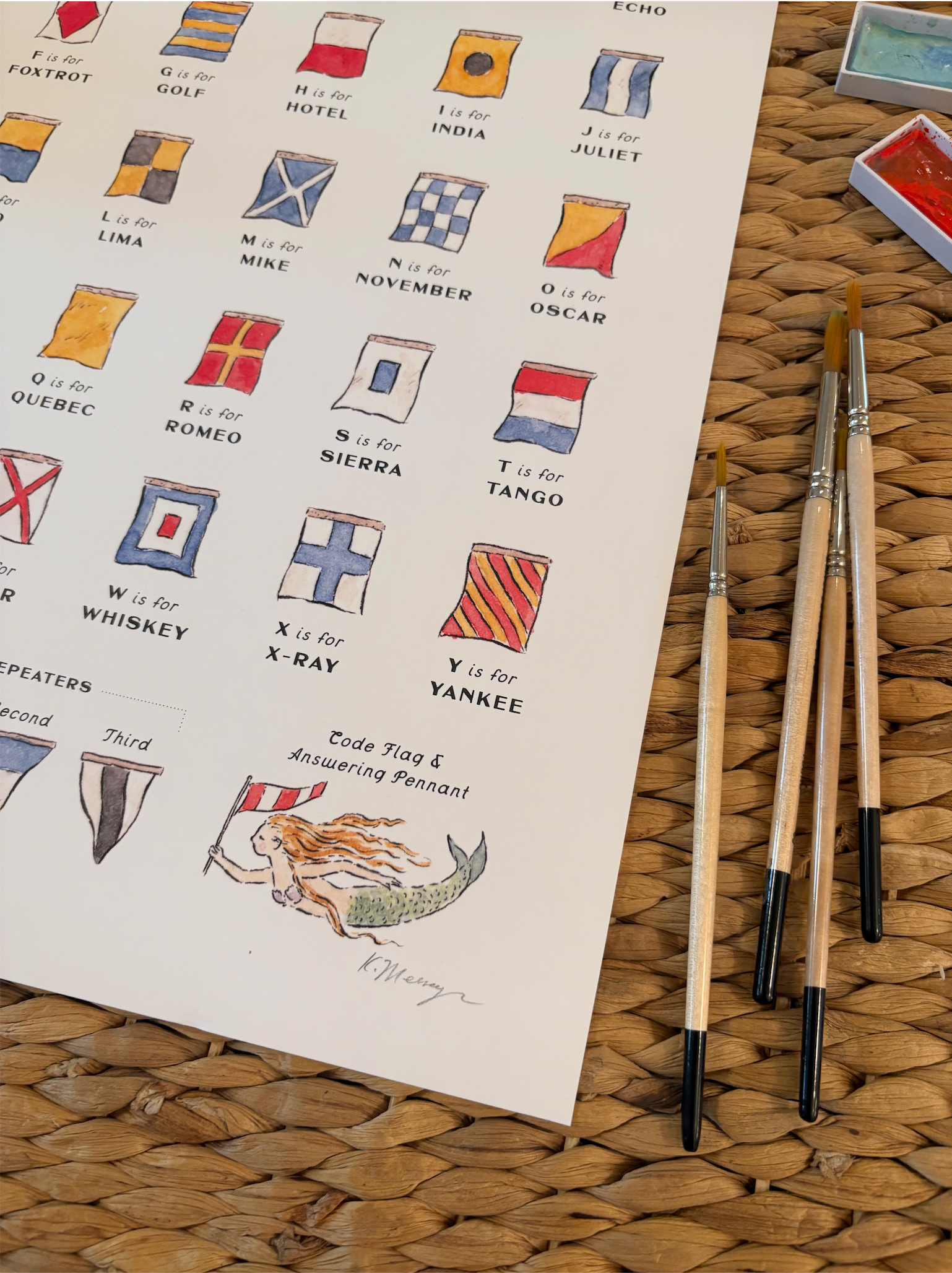 Nautical Flag Alphabet Art Print