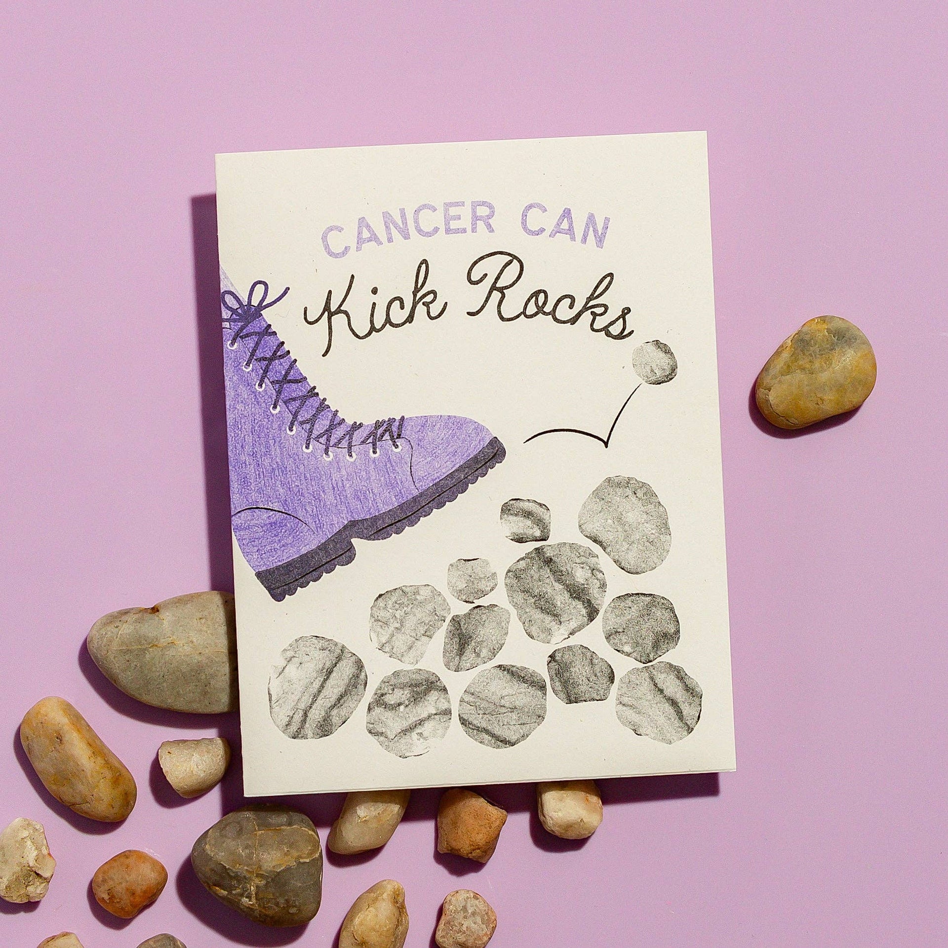 Cancer Can Kick Rocks - Risograph Greeting Card