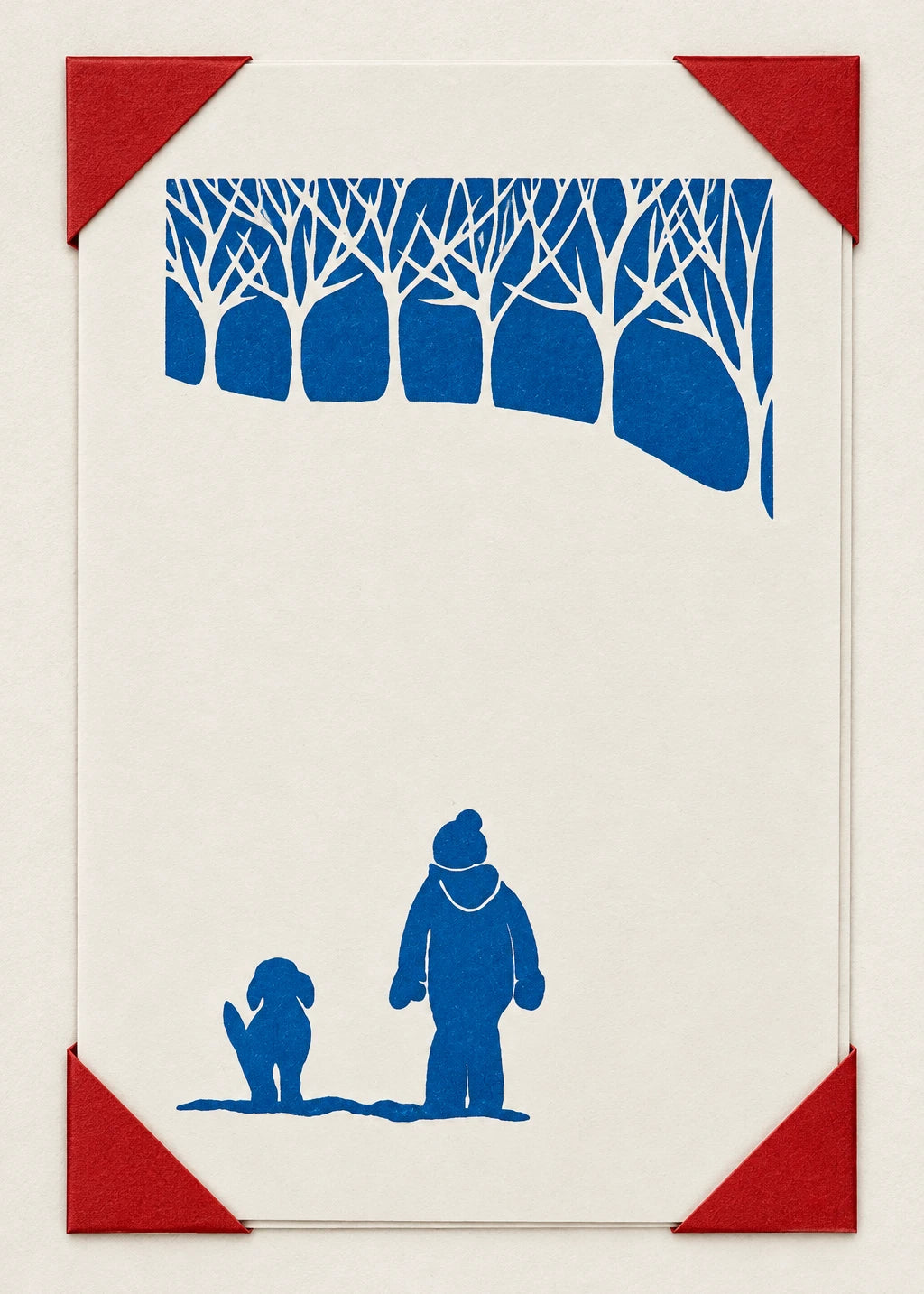 Winter Dog Walk Notelet Card