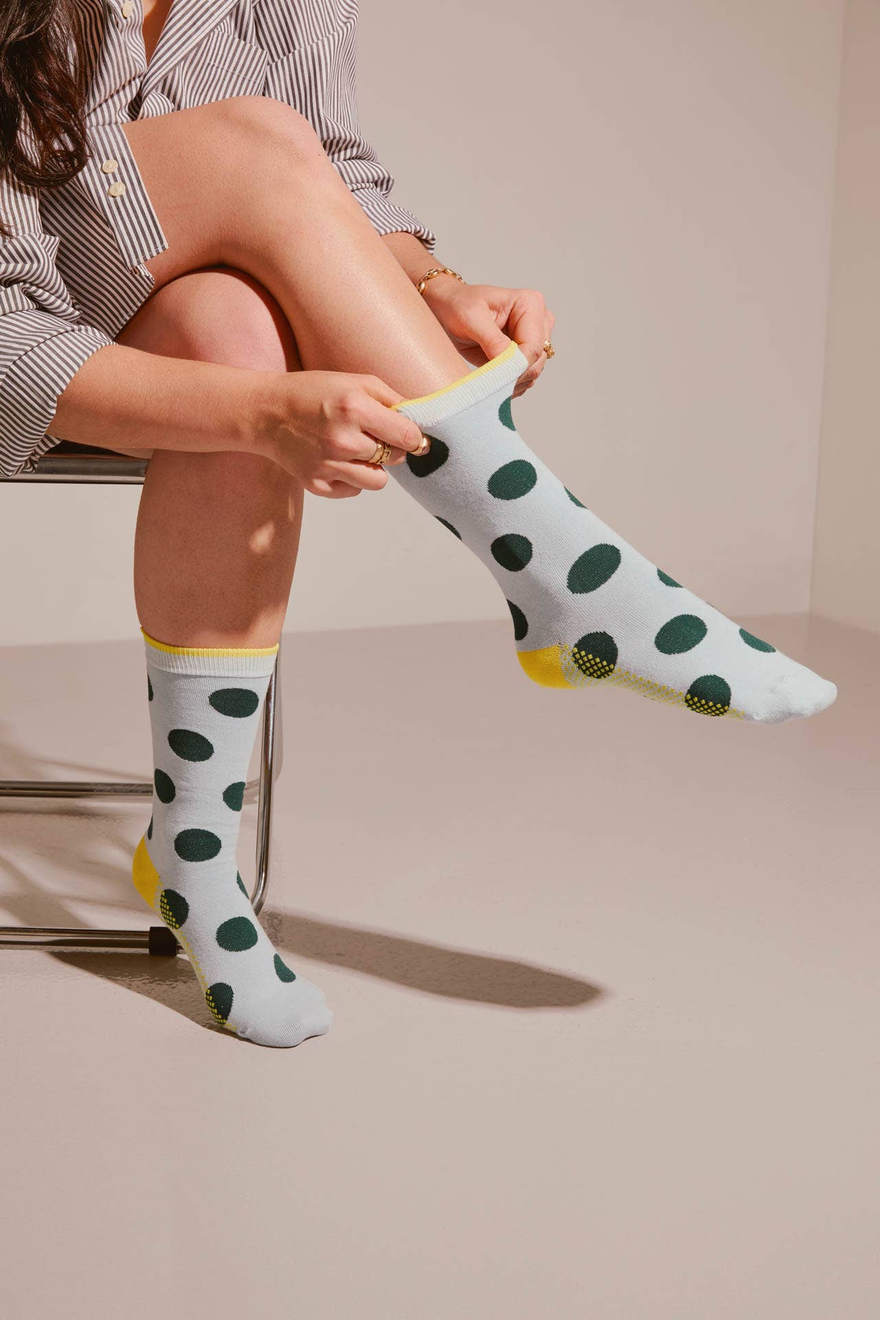 Mist Panhandle Classic Dot Crew Socks