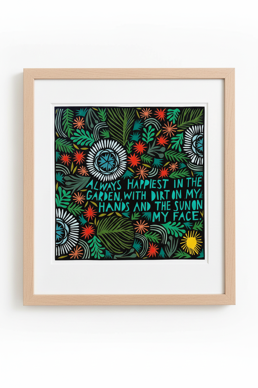 Always Happiest in the Garden Archival Print by Jennifer Judd-McGee