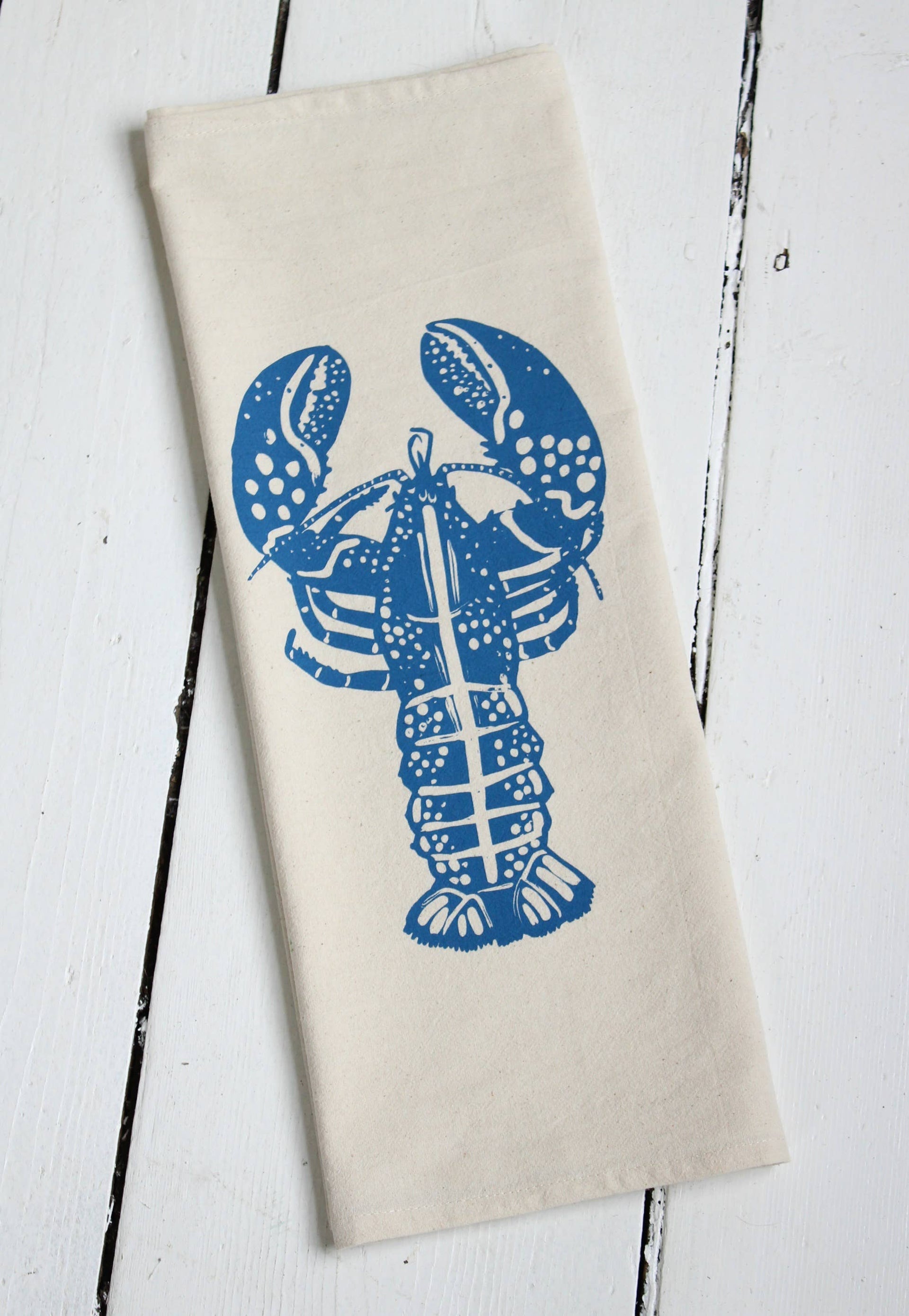 Organic Cotton Blue Lobster Tea Towel