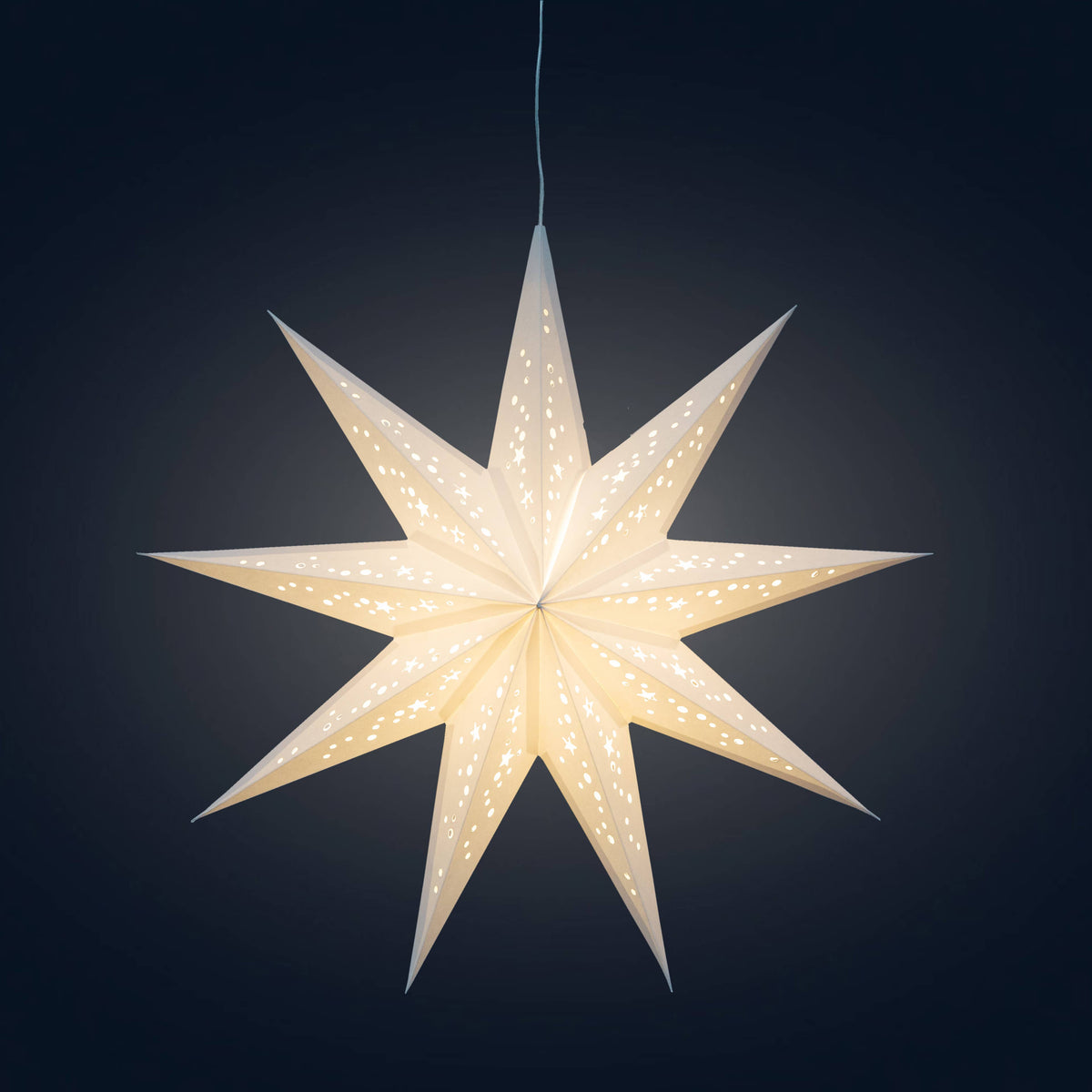 Twinkle Star 9 P, 16", White Paper Star Lantern Light