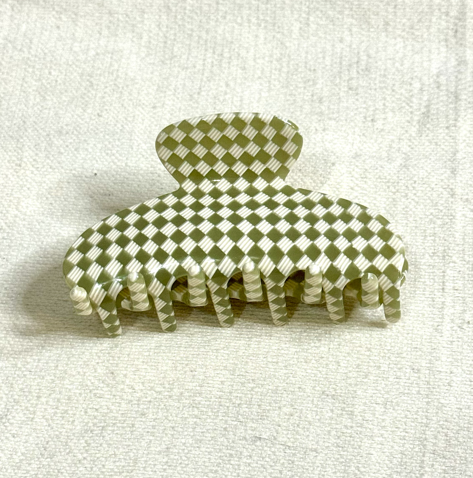 Olive Checker Everyday Claw