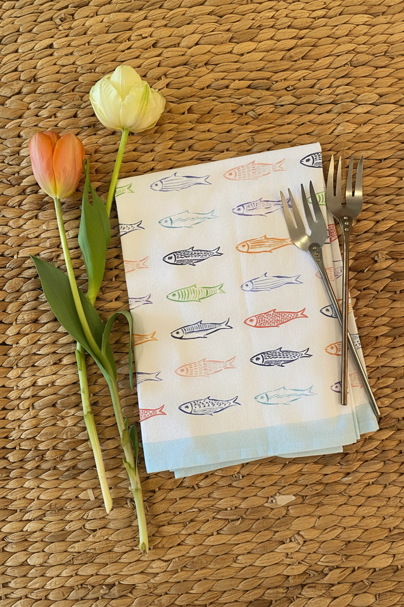 Rainbow Fish Tea Towel