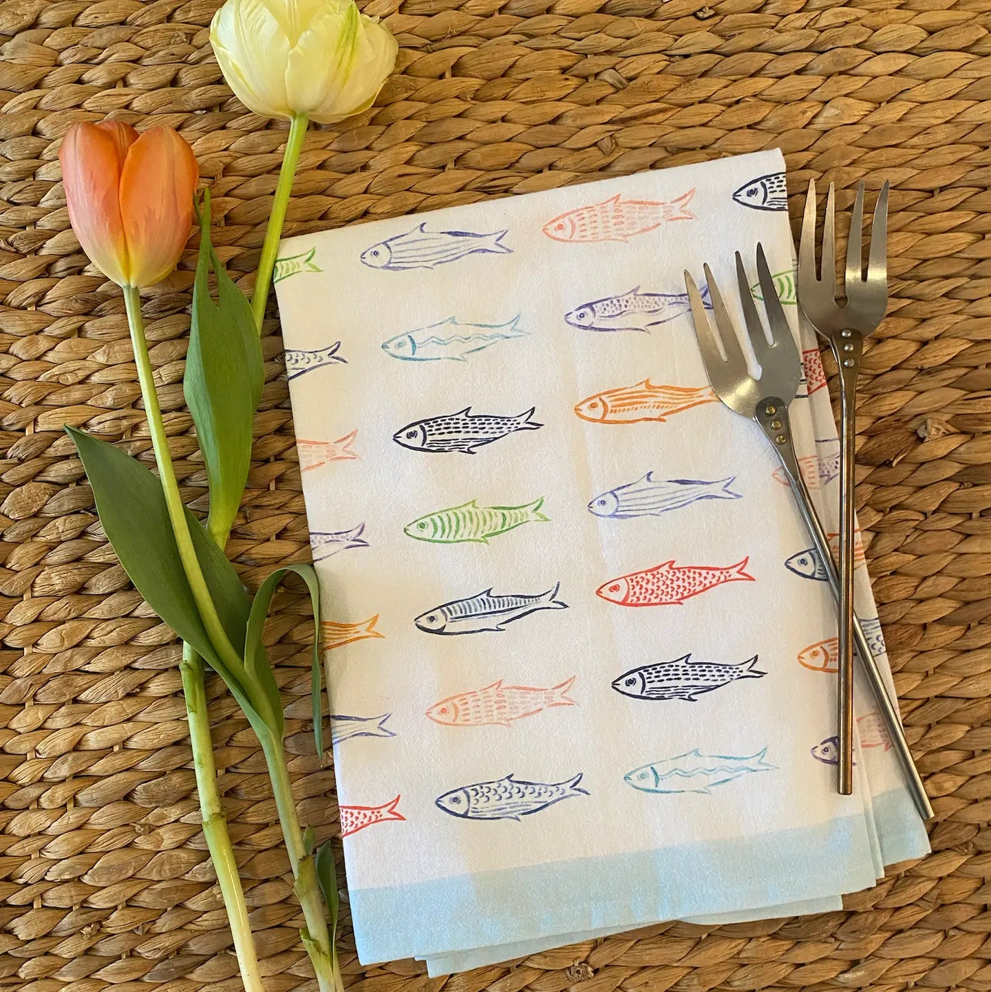 Rainbow Fish Tea Towel