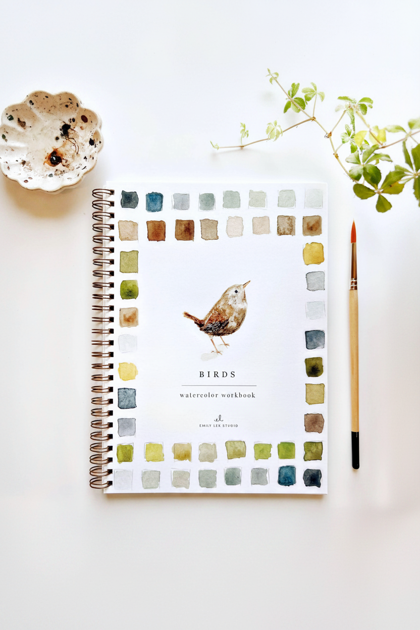 Birds watercolor workbook