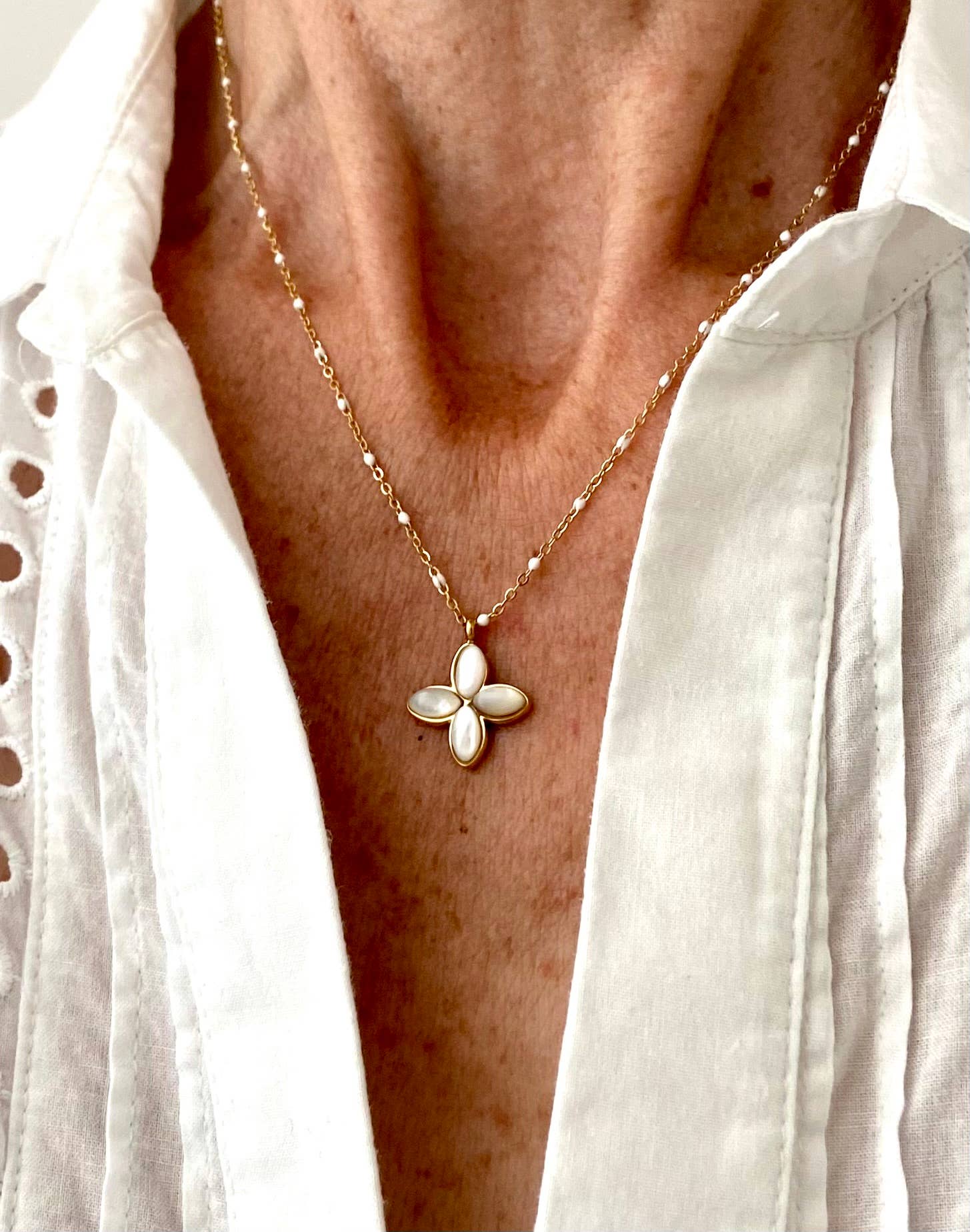 Maddy White Charm Necklace