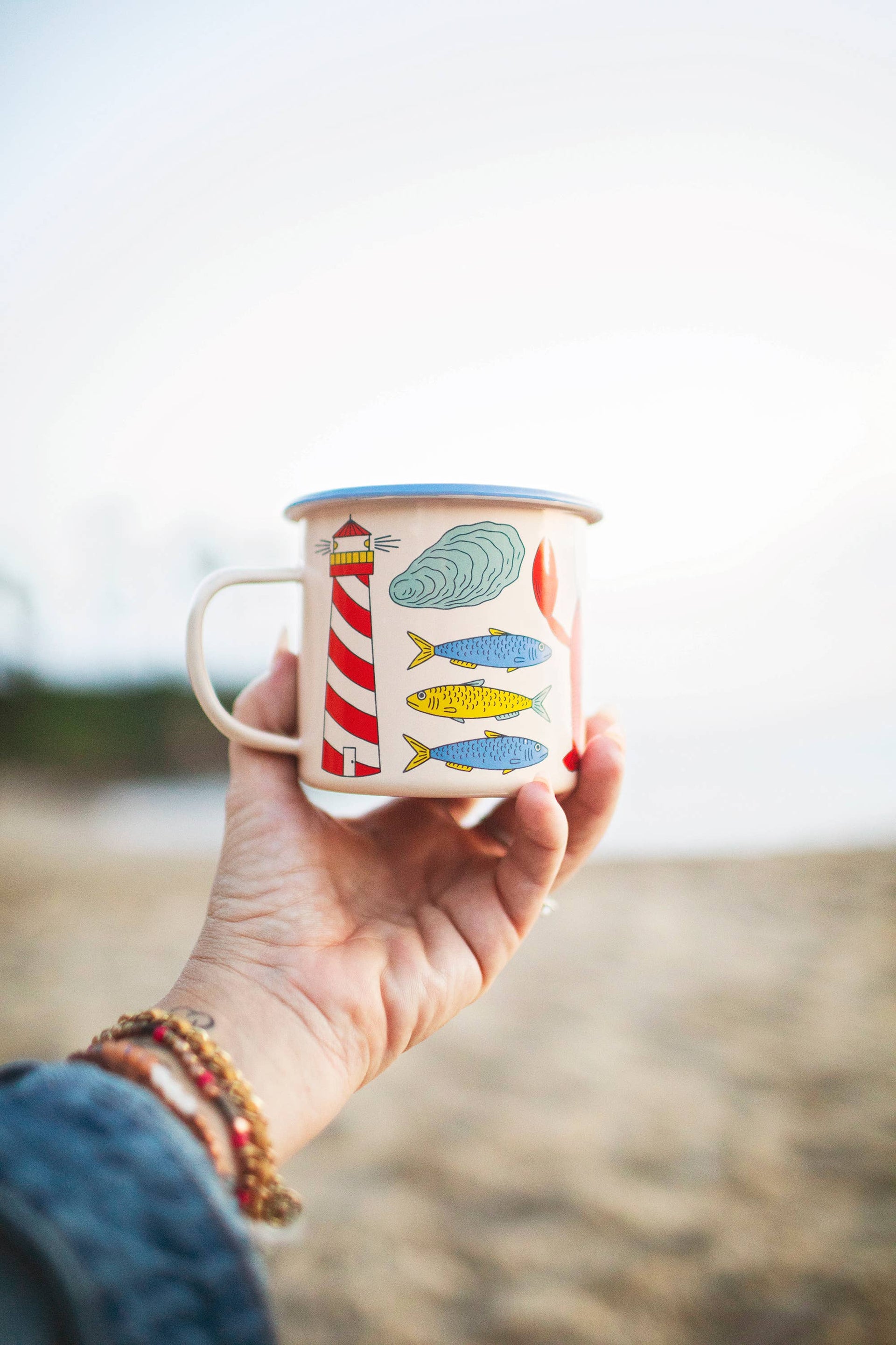 Salty Seas Enamel Coffee & Camp Mug 16oz