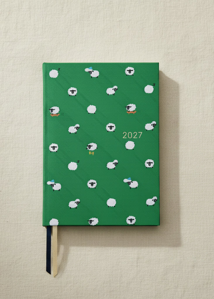 Hobonichi 2027 Planner / Hon A5 Bow & Tie Sheep Sheep Sheep