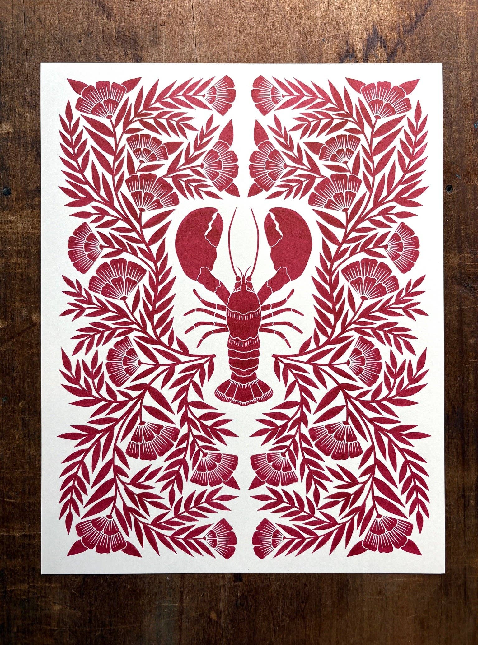 Lobster Risograph Print