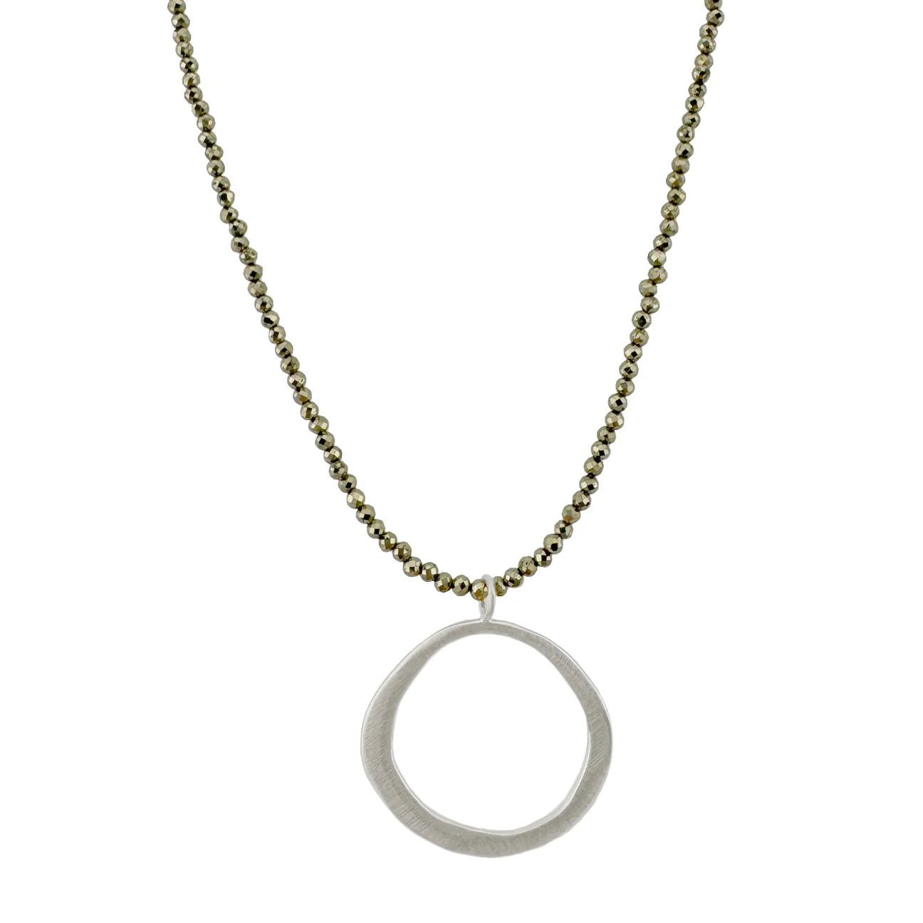 Circle on Pyrite Beads Necklace