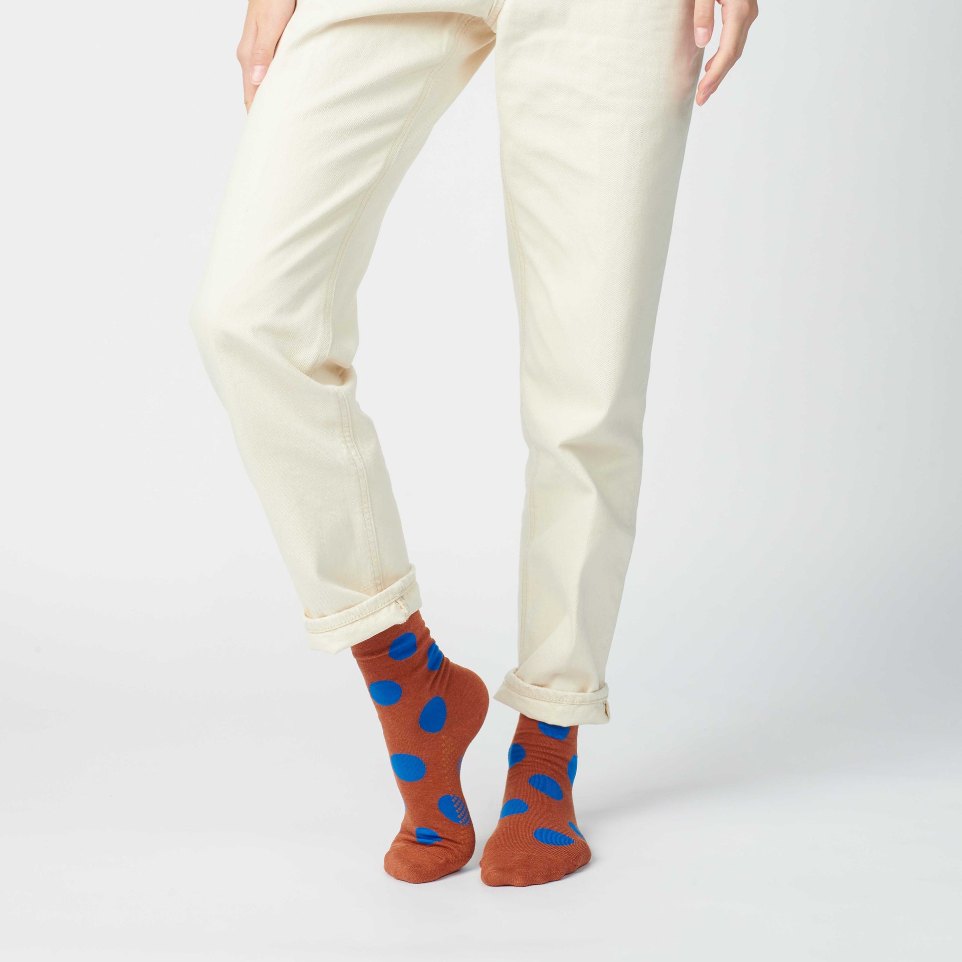 Rust Panhandle Classic Dot Crew Socks