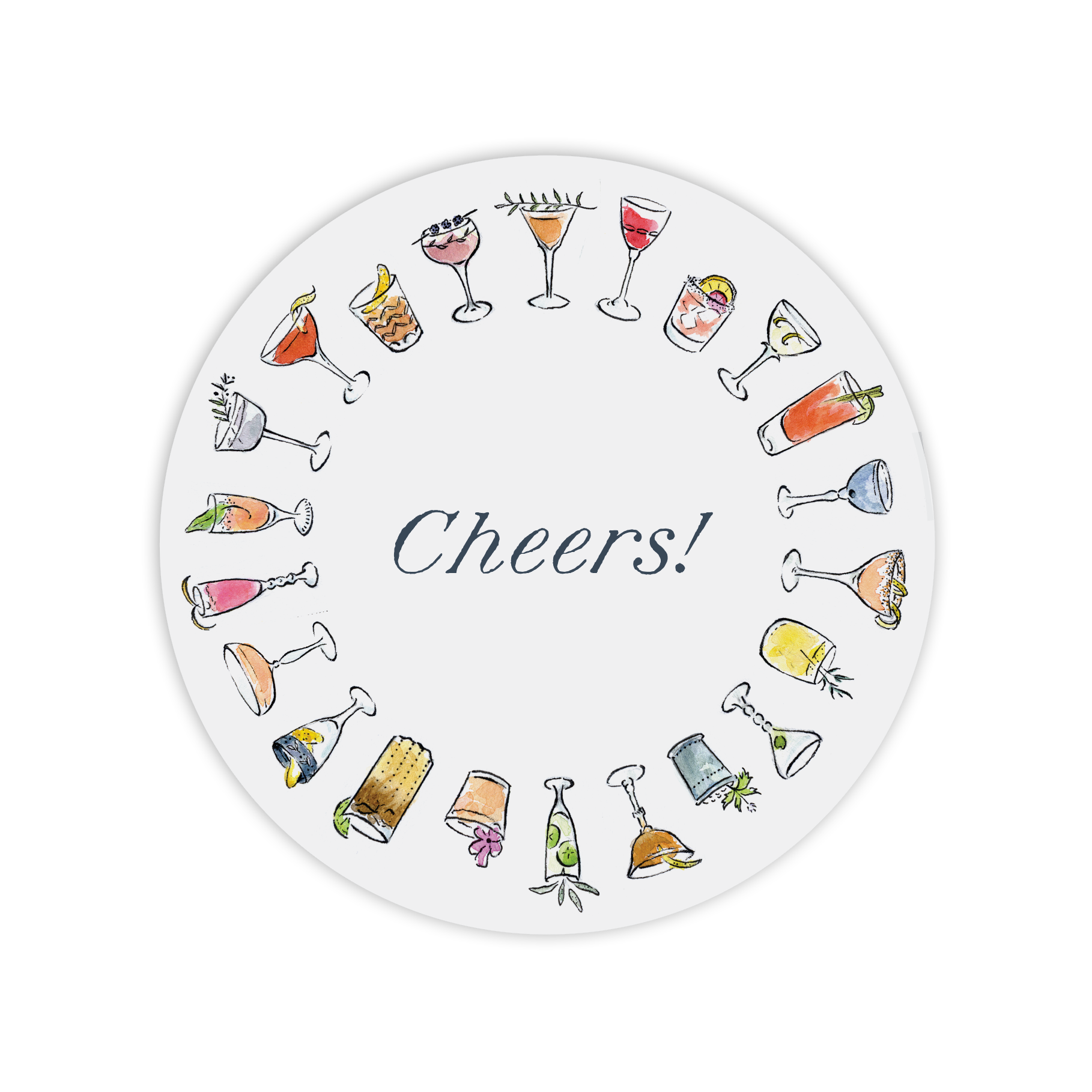 Cheers! Cocktail Coasters Set of 4