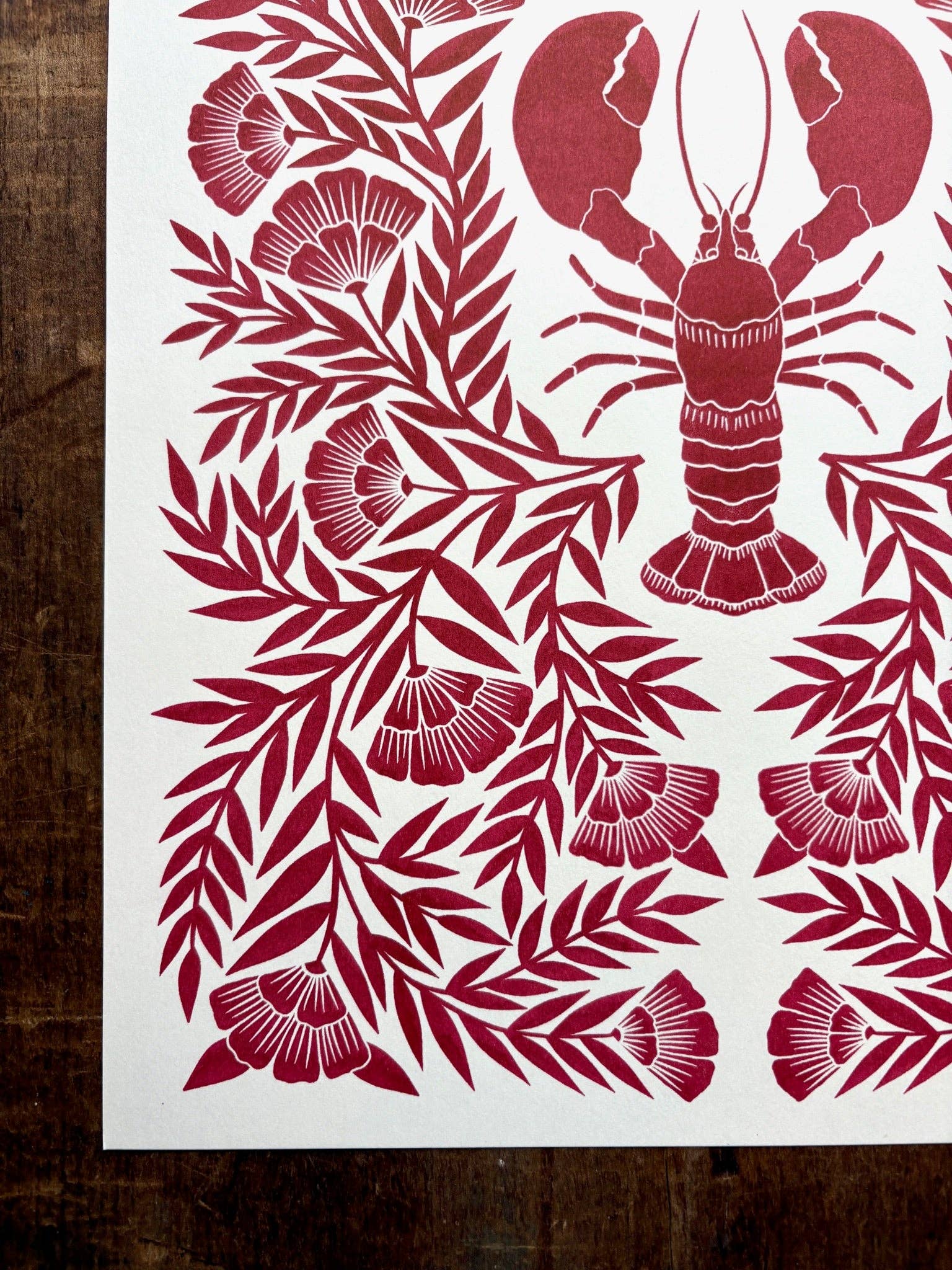 Lobster Risograph Print