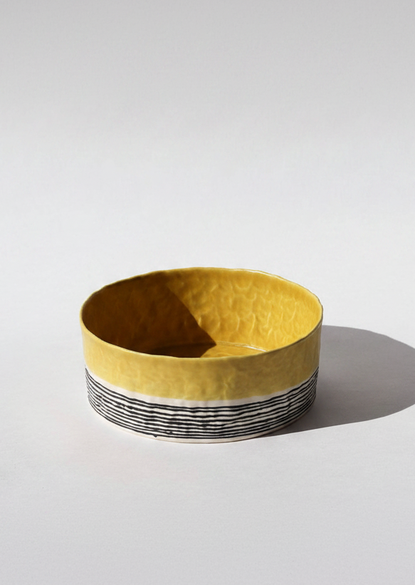 Everyday Pinched Serving Bowl with Stripes