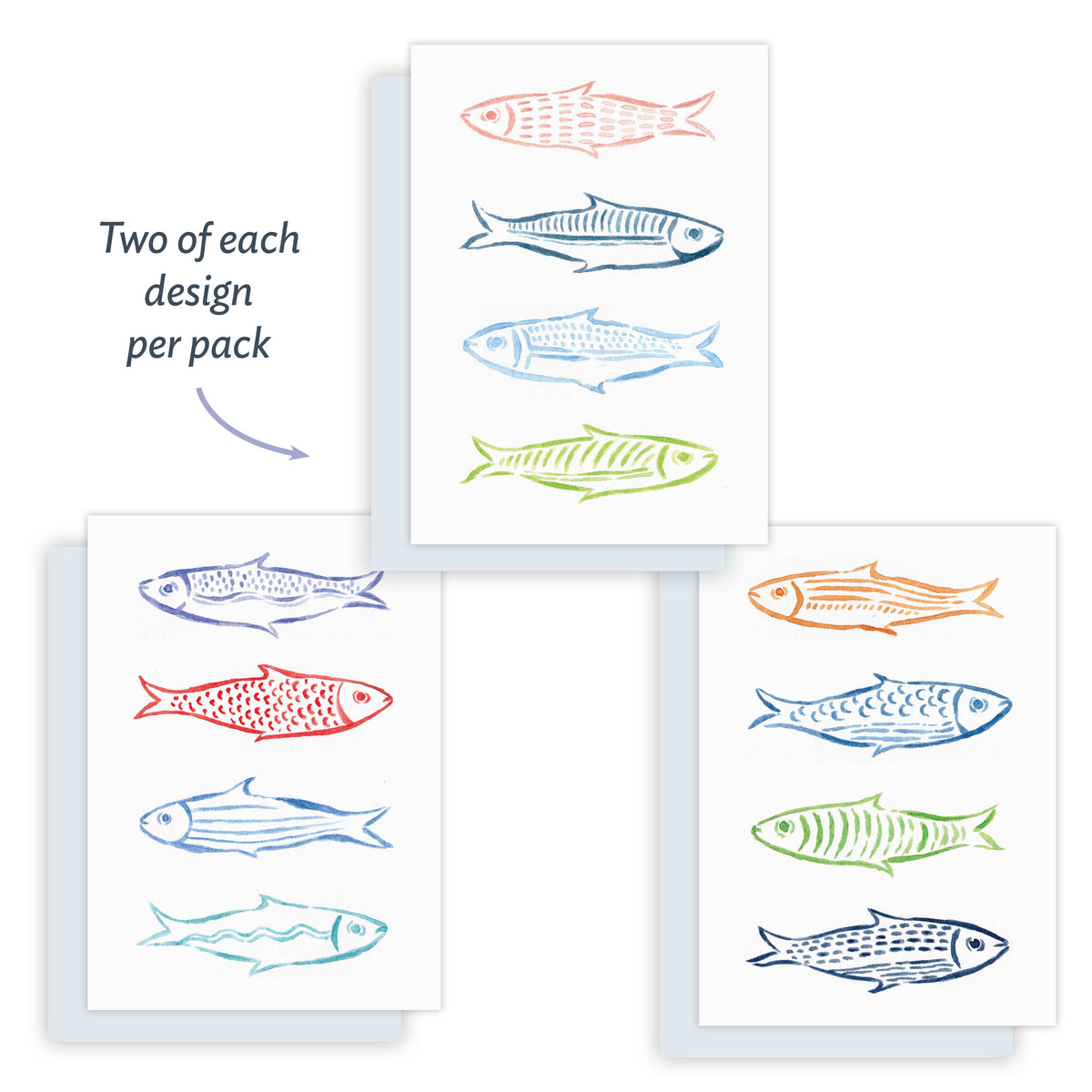 Rainbow Fish Mini Note Cards Set of 6