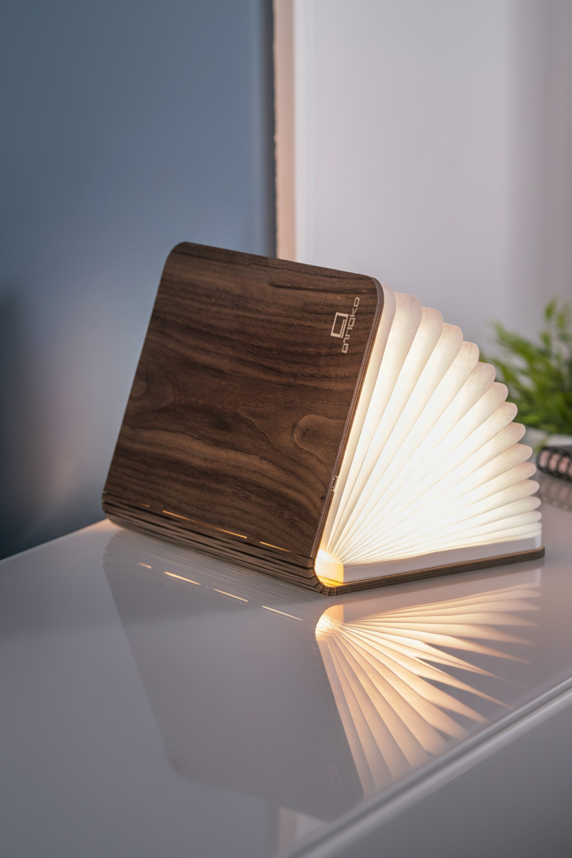 Natural Wood Smart Book Light