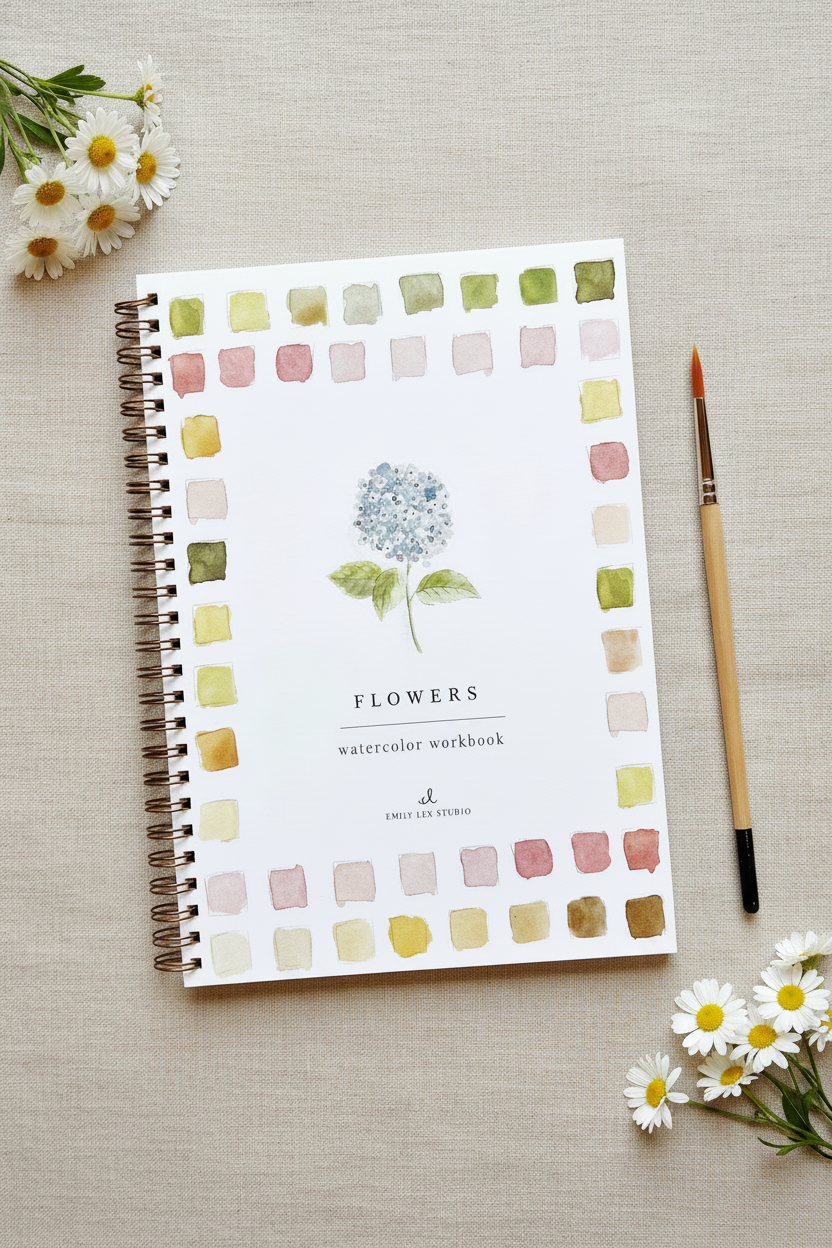 Flowers watercolor workbook