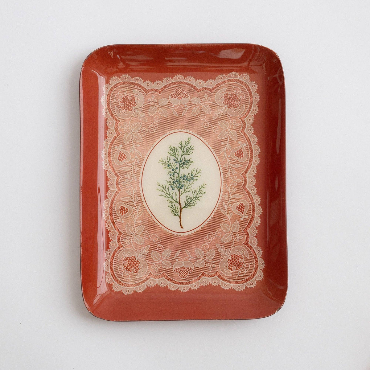 Juniper Lace Rectangular Enamel Tray