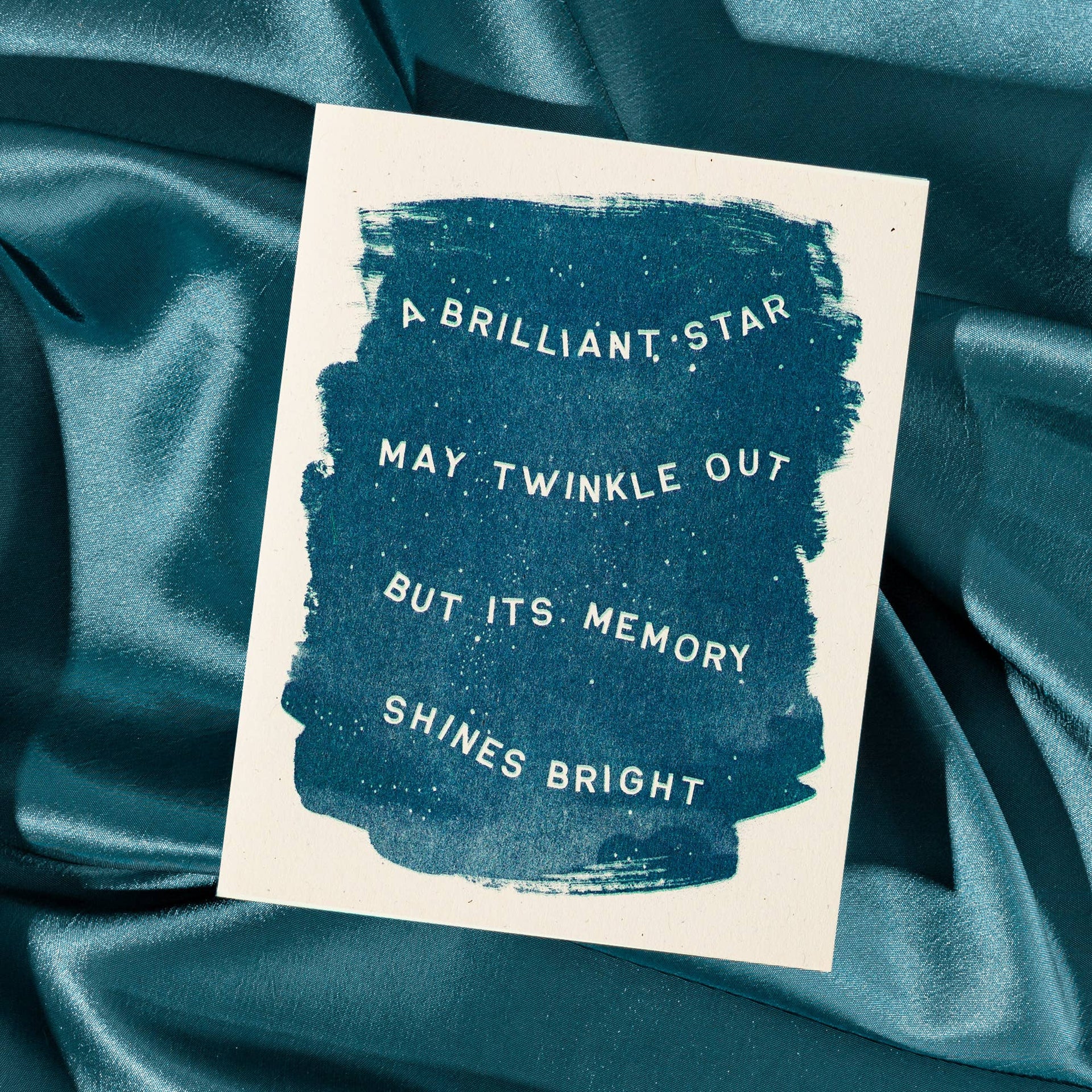 A Brilliant Star May Twinkle Out - Risograph Sympathy Card