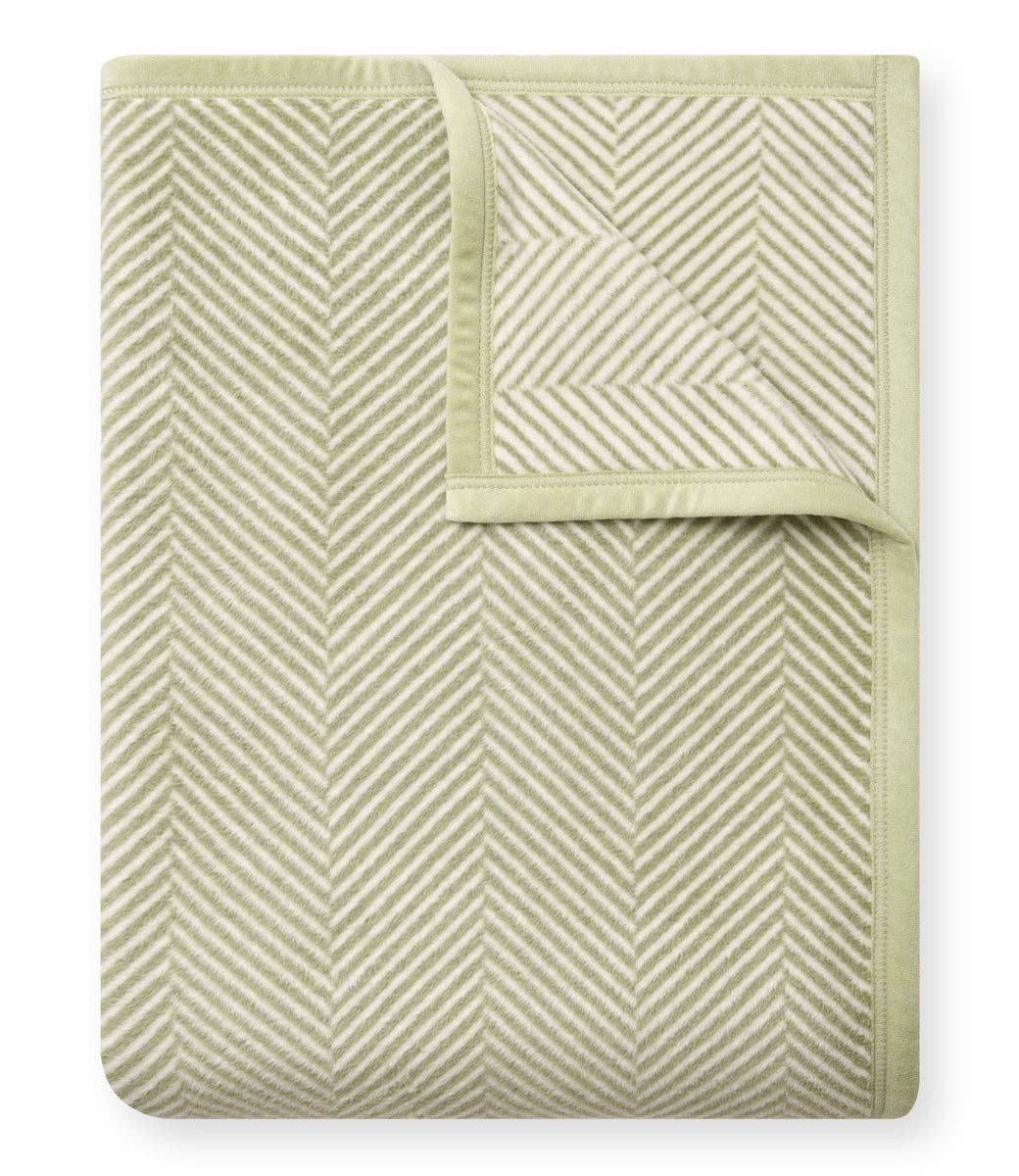 Harborview Herringbone Garden Green Blanket