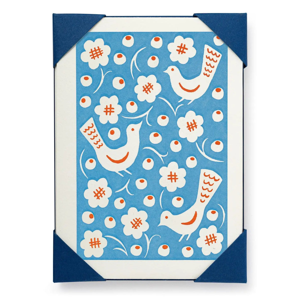 Blue Bird Pattern Notelet Card