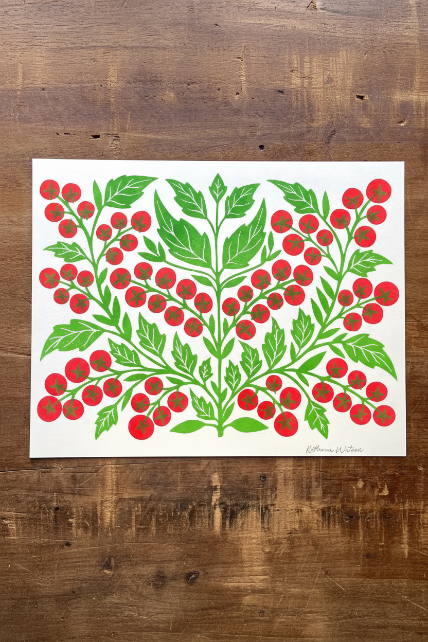 Cherry Tomato Risograph Art Print