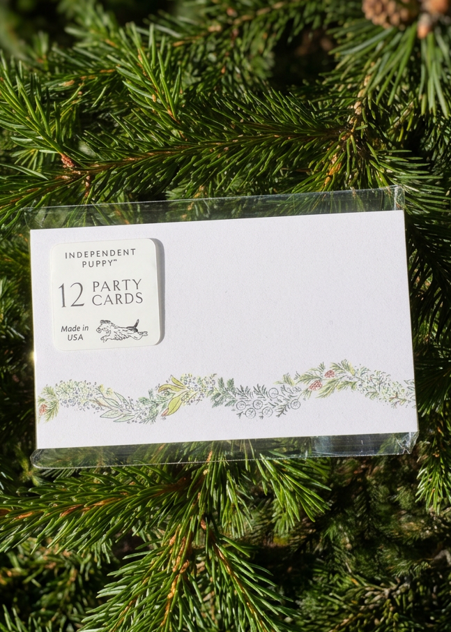 Holiday Greens Party Cards Set of 12