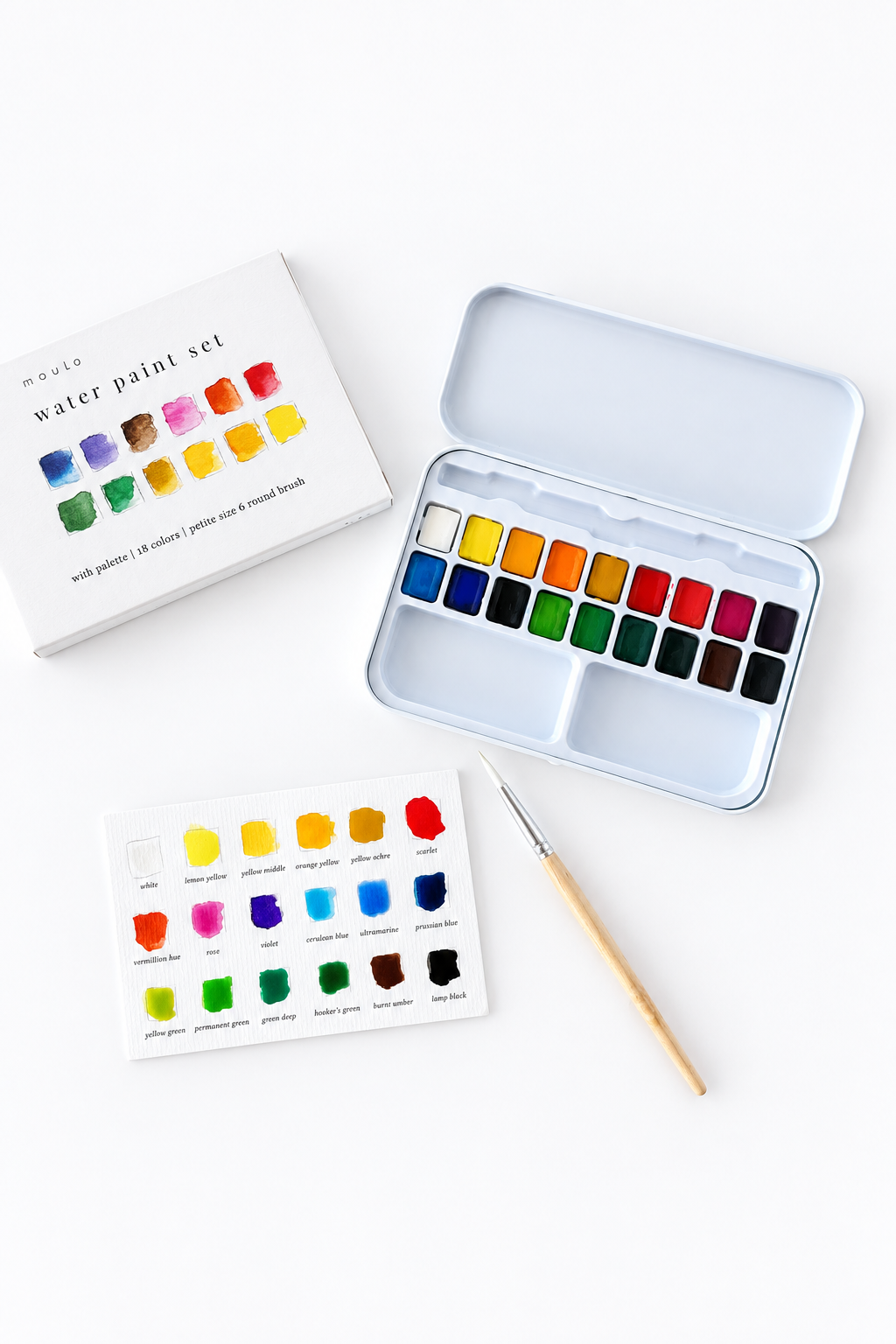 Watercolor Paint Set 18 Colors With Brush