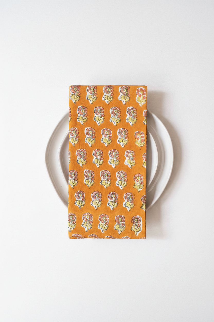 Malin Gold Block Printed Napkins Set of 4