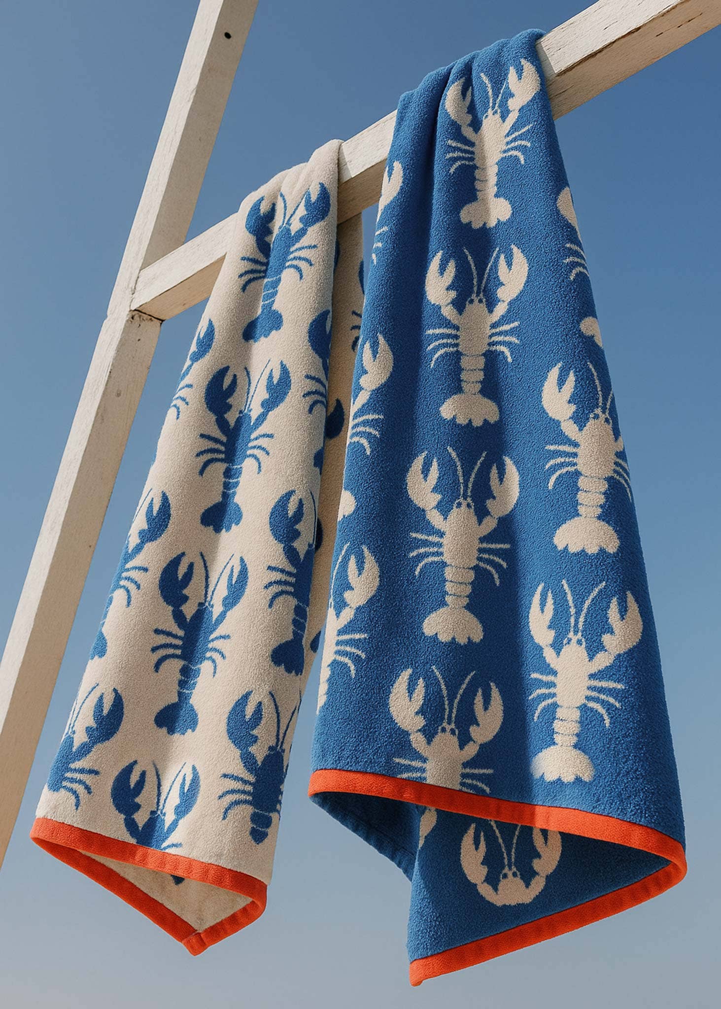 Blue Lobsters Organic Cotton Towels