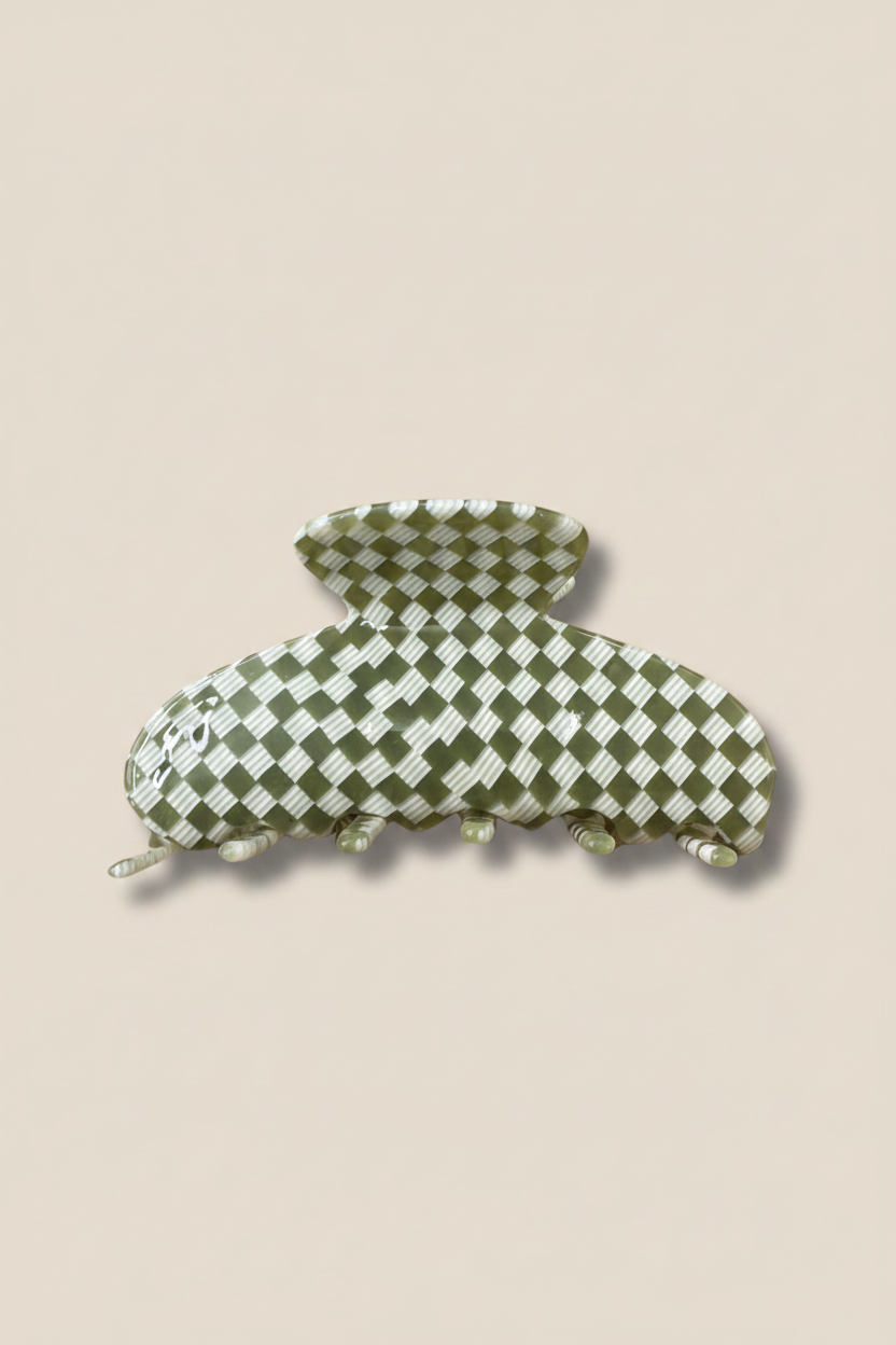 Olive Checker Everyday Claw