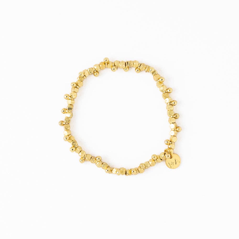 Kate Faceted Brass Beads Stretch Bracelet