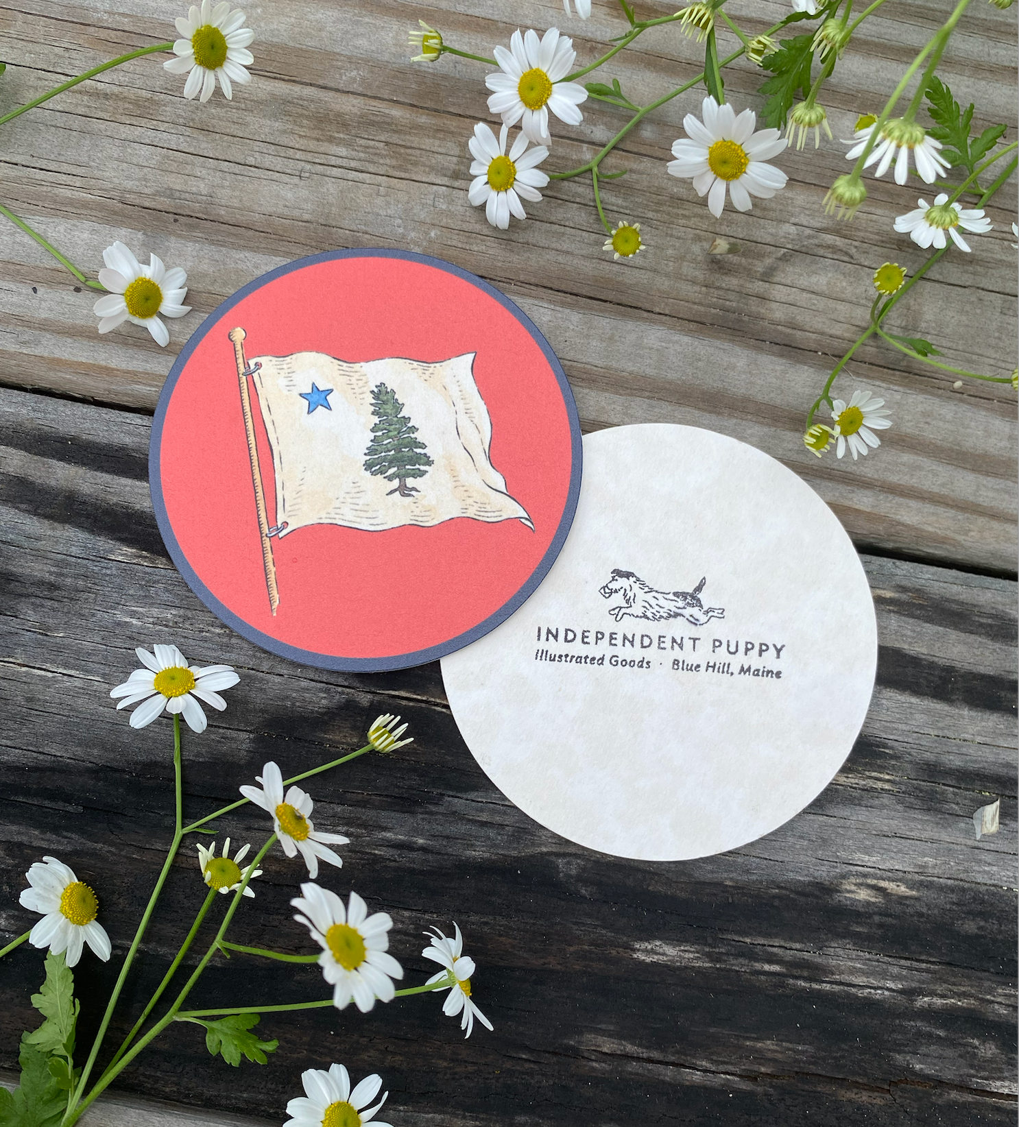 1901 Maine Flag Coasters Set of 4