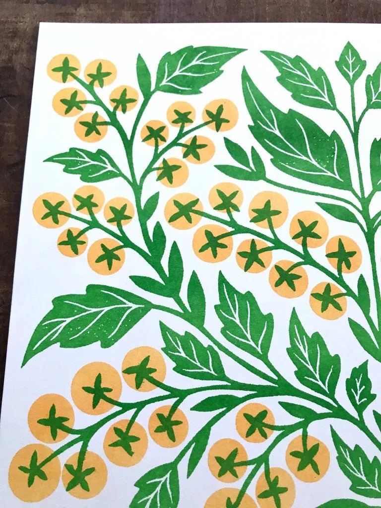 Sungold Tomato Risograph Print