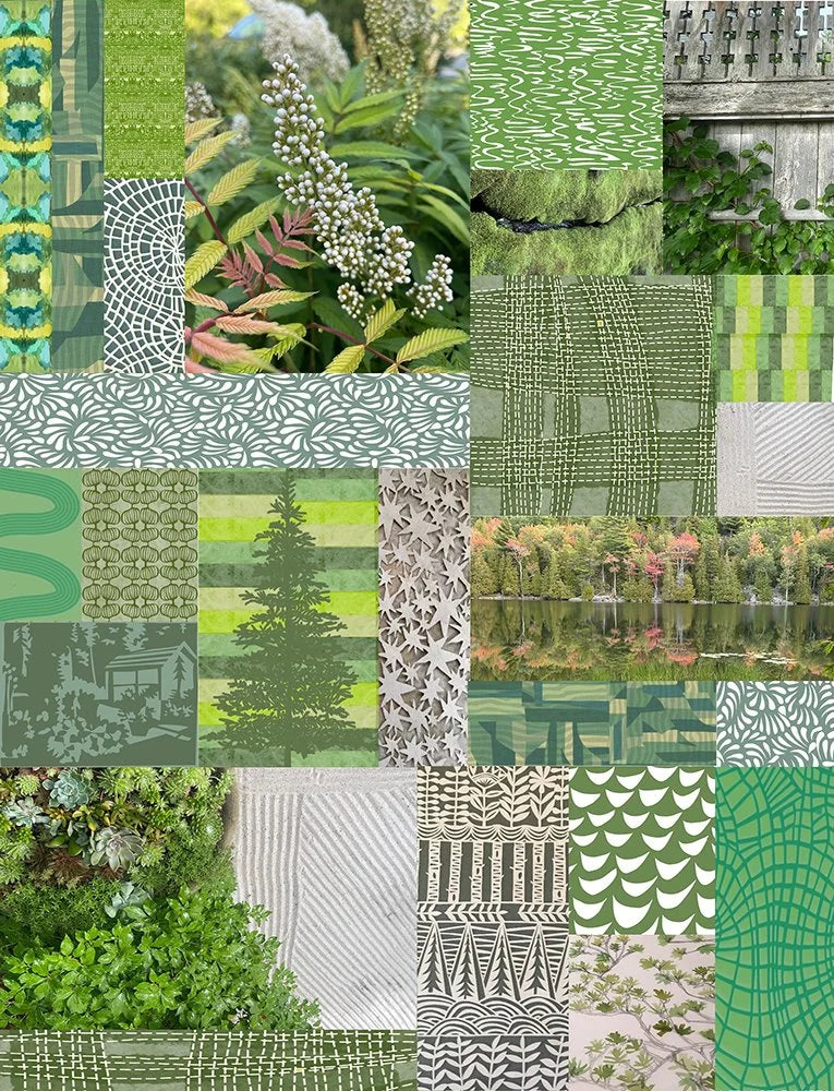 Green Colorblock Collage Archival Print by Jennifer Judd-McGee
