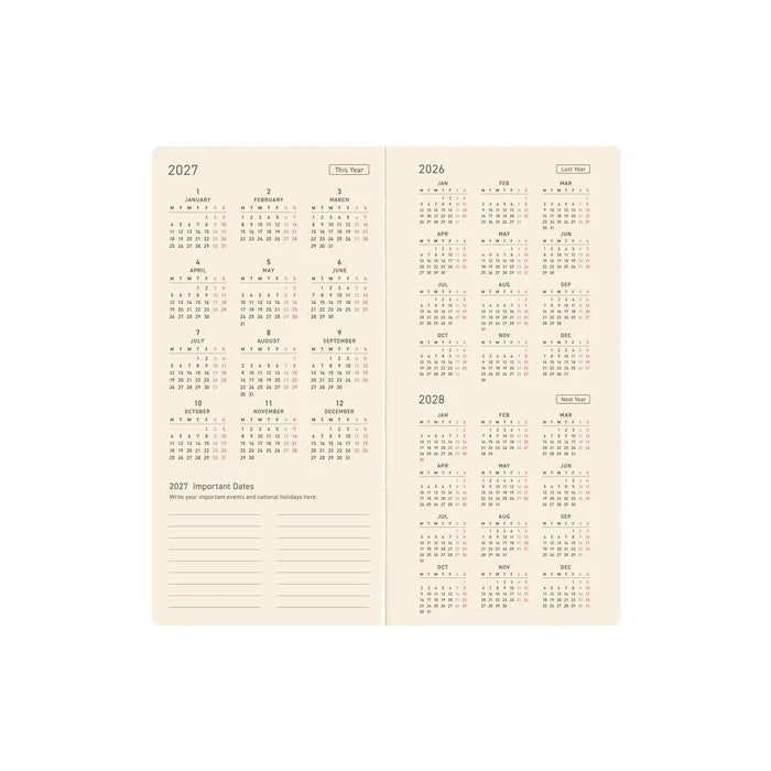 Hobonichi 2027 Planner / Weeks White Line